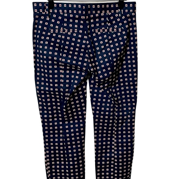GAP Slim Cropped Navy and With White & Red Blocks Cropped Pants, NWOT Sz 0 - Picture 2 of 11